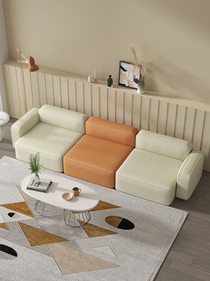 Living Room OEM Leather Sectional Sofa Set 60*75cm Multi Color