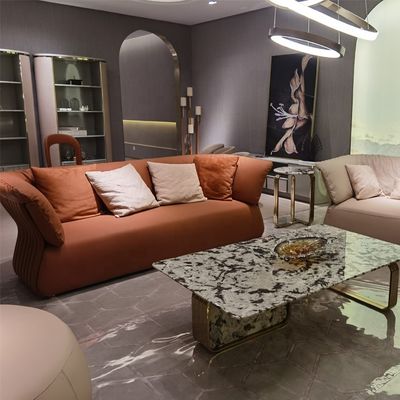 Polyester Fabric Leather Living Room Sofas Multi Functional Three Person Leather Sofa
