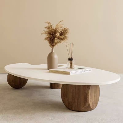 Minimalist White Marble Countertop Coffee Table For Hotel Lobby