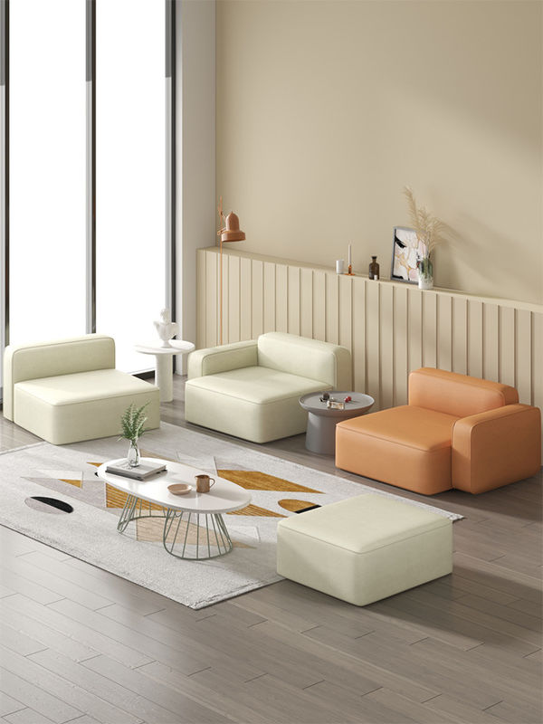 Living Room OEM Leather Sectional Sofa Set 60*75cm Multi Color