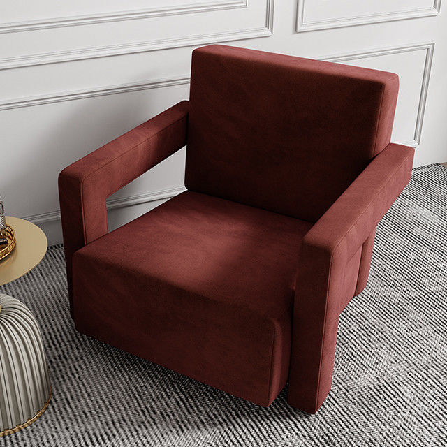 Light Luxury Modern Minimalist Nordic Style Armchair Red Cloth