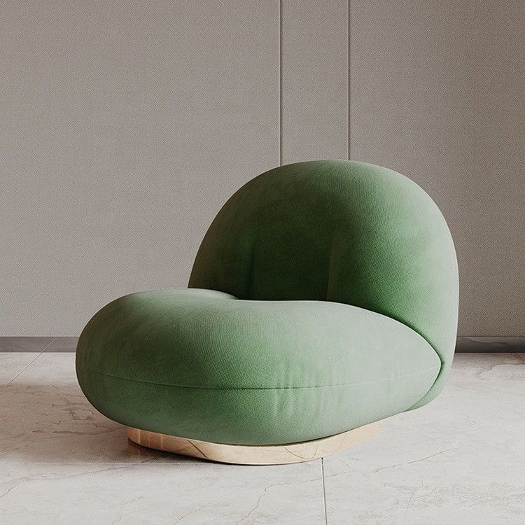 Tufted Design Green Fabric Leisure Living Room Chair Swivel Leisure Chair