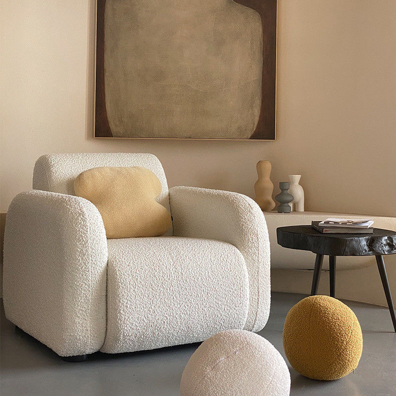Tufted Design Teddy Boucle Chair Set 102*90cm Fleece Sofa Set